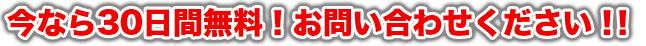 今なら30日間無料!お問い合わせください!!