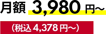 月額3,980円～（税込 4,378 円～）