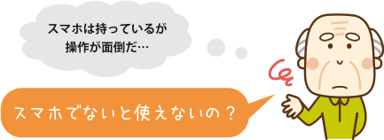 スマホは持っているが操作が面倒だ…