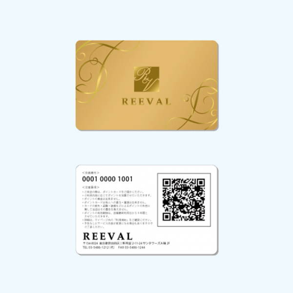 箔押し加工カード（PVCカード：厚手のクレジットカードタイプ）